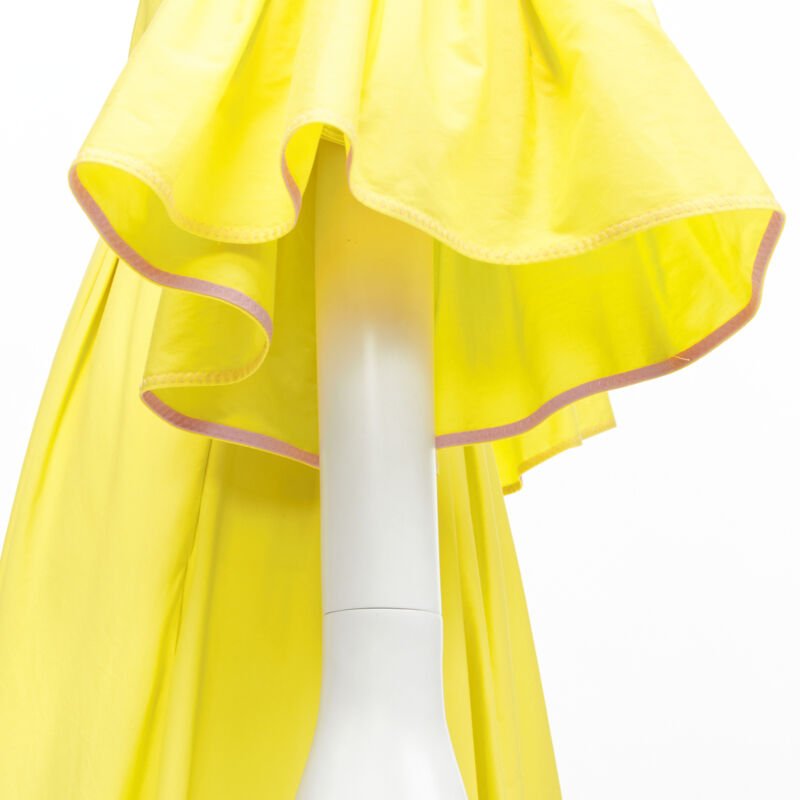 ROKSANDA sunshine yellow cotton origami pleat flared sleeves A-line dress UK6 XS