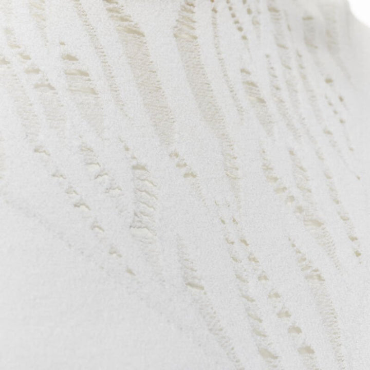 LOUIS VUITTON white viscose polyester lace knit collar sleeveless vest S