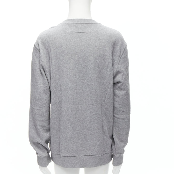 GIVENCHY Riccardo Tisci grey tribal girl graphic print cotton crew sweater S