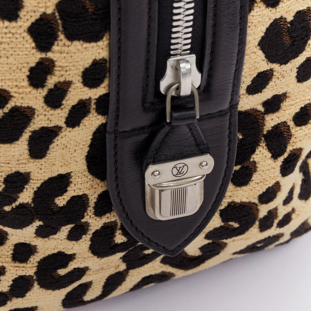 LOUIS VUITTON 2012 Stephen Sprouse Speedy 30 leopard jacquard canvas leather bag