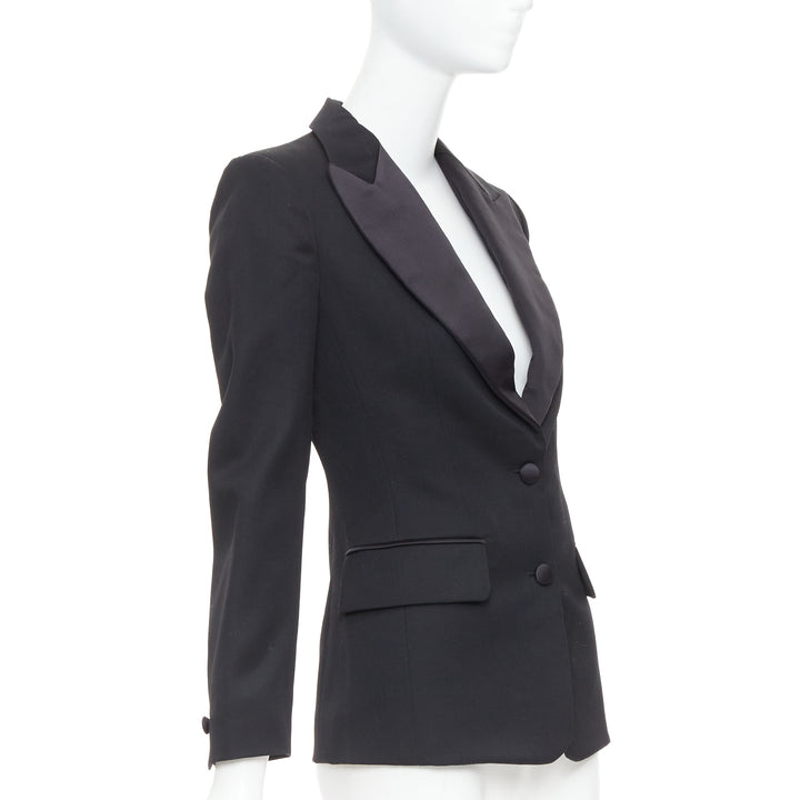 YVES SAINT LAURENT 2012 EDITION SOIR blackwool Le Smoking tuxedo jacket FR34 XS