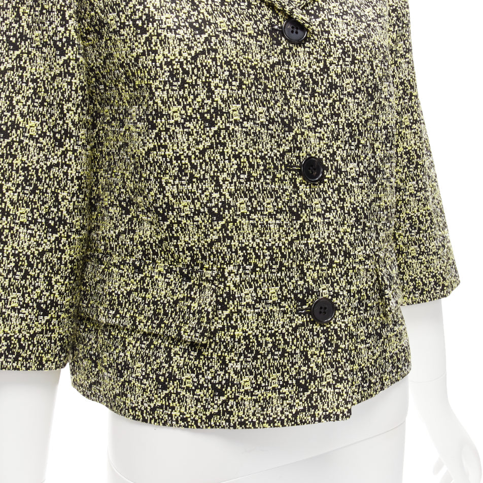 MARNI 2014 yellow speckle jacquard cotton blend cropped jacket IT38 XS