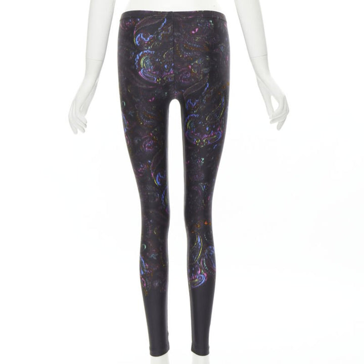 LOUIS VUITTON 2019 black blue paisley print stretchy legging FR34 XS rare