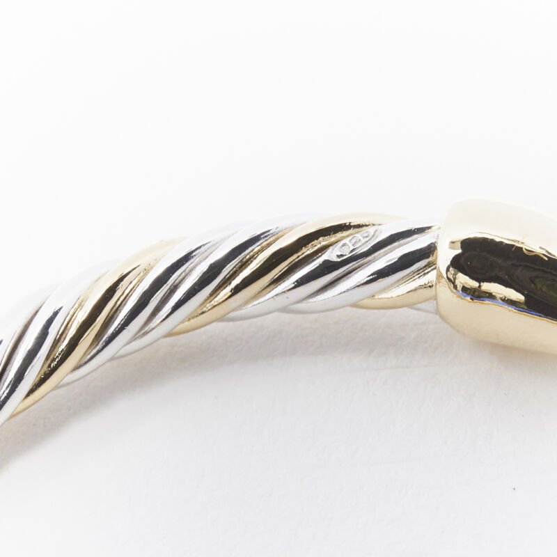 vintage BVLGARI JEWELLERY 18k white yellow gold twist bangle cuff bracelet