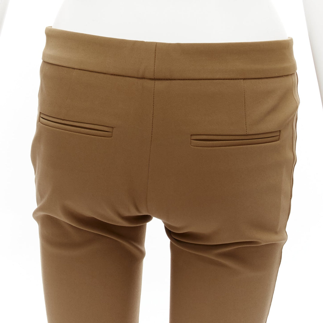 STELLA MCCARTNEY tan brown cotton blend stretchy cropped pants IT38 XS