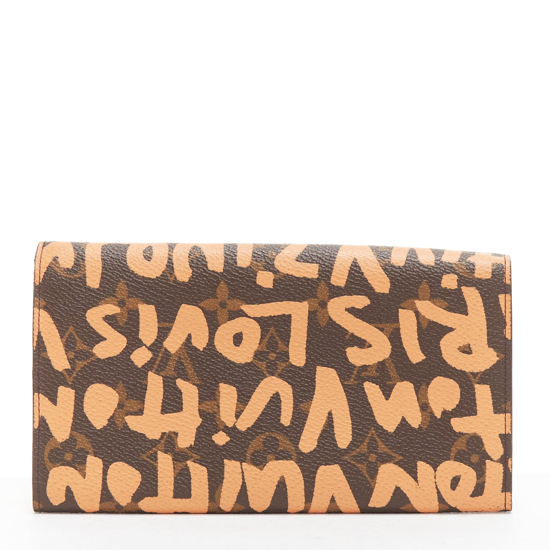 LOUIS VUITTON Stephen Sprouse orange graffiti brown monogram long wallet