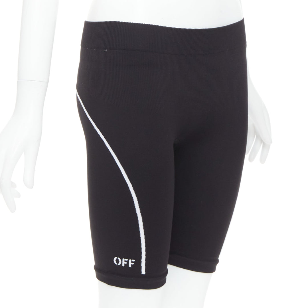 OFF WHITE Athleisure Virgil Abloh eco friendly black cyclist shorts M