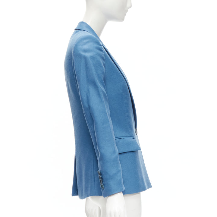 STELLA MCCARTNEY 2010 blue 100% wool rubberised buttons  blazer jacket IT36 XXS