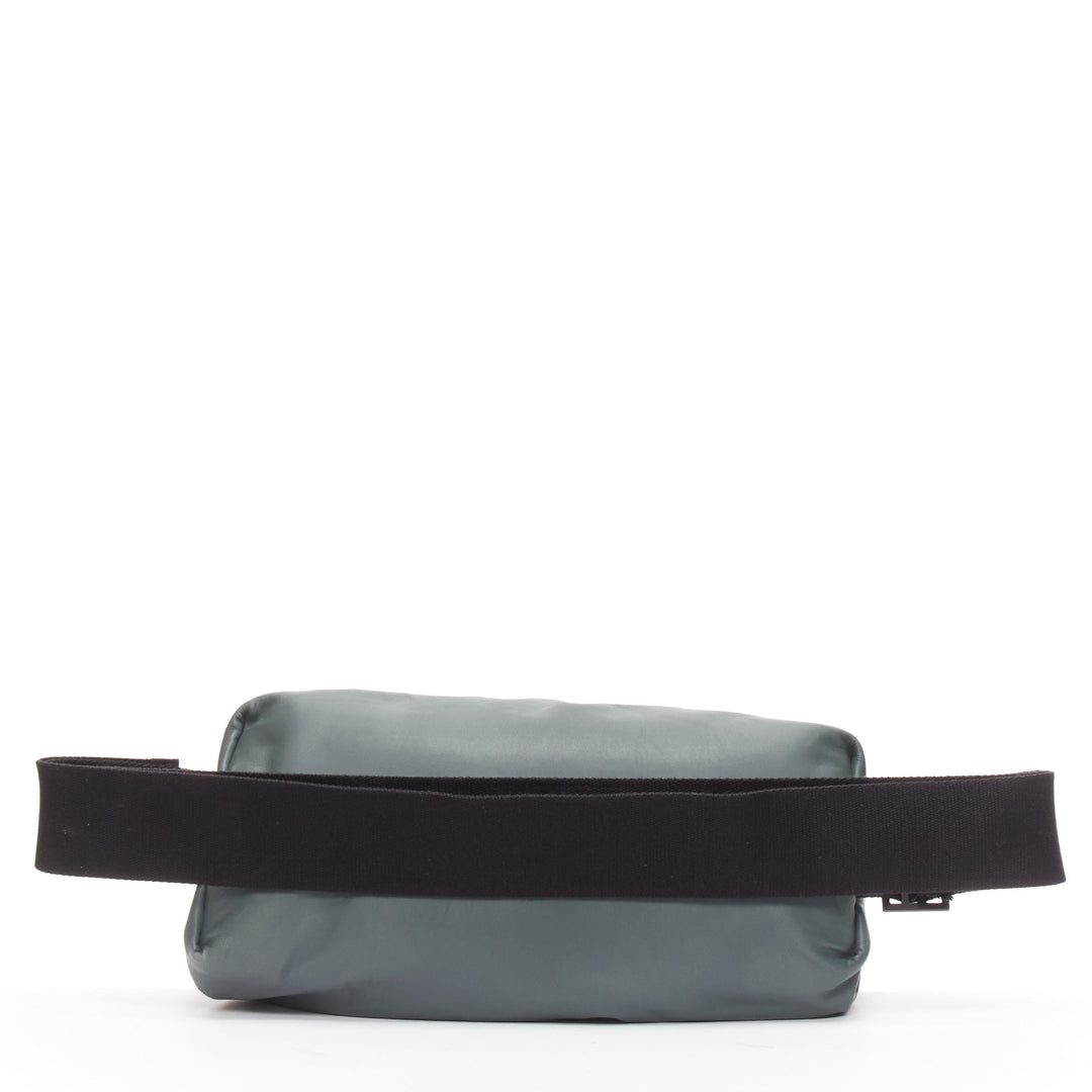 BOTTEGA VENETA The Body pouch grey smooth leather black sport strap waist bag