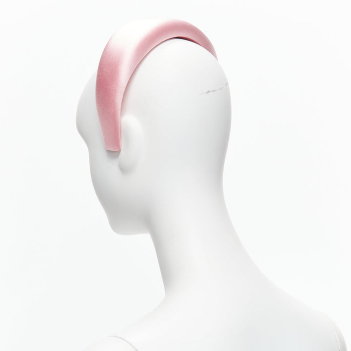 PRADA Alice light pink satin oversized padded puffy headband