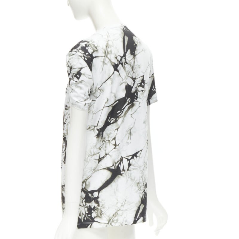 VERSACE Medusa gold ring marble black white tie dye tshirt IT38 S