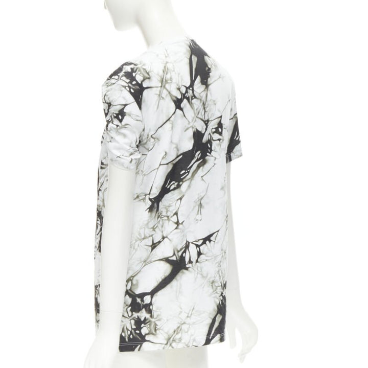 VERSACE Medusa gold ring marble black white tie dye tshirt IT38 S