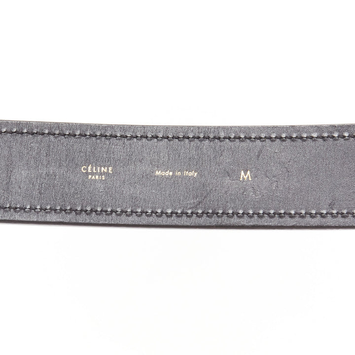 OLD CELINE Phoebe Philo black leather magic tape minimal classic wide belt M