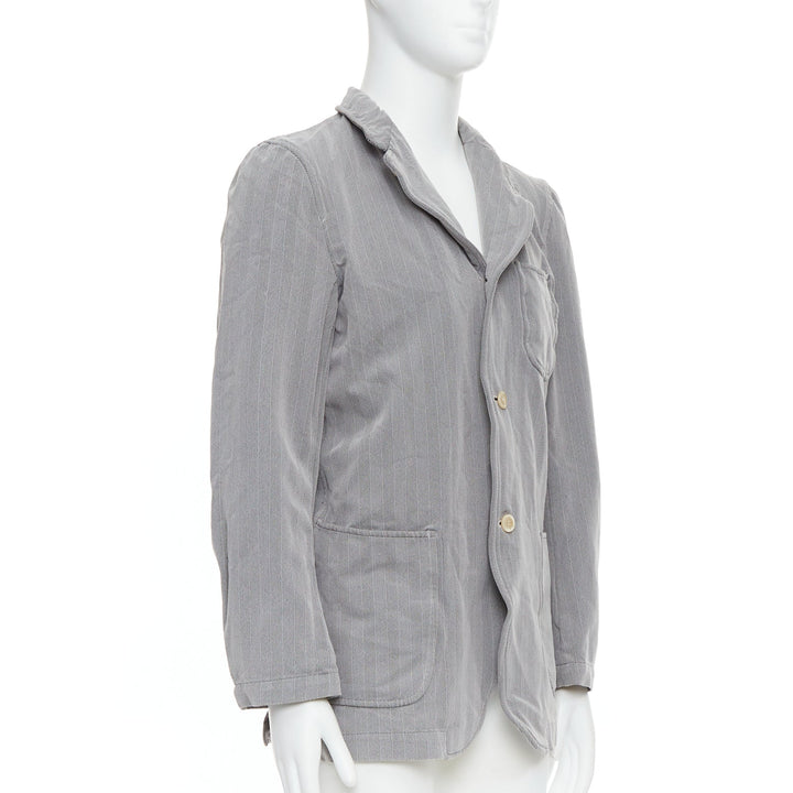 COMME DES GARCONS HOMME PLUS 1999 grey crinkle effect 3 pocket blazer M