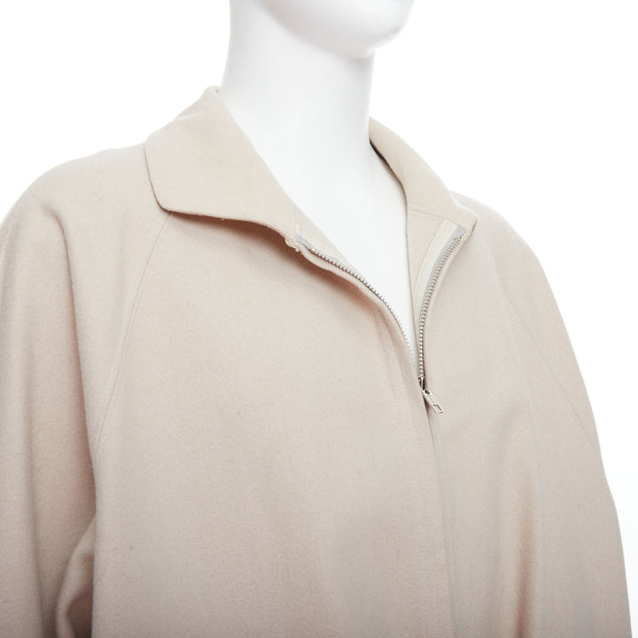 YOHJI YAMAMOTO stone grey wooly pocketed zip up boxy coat M
