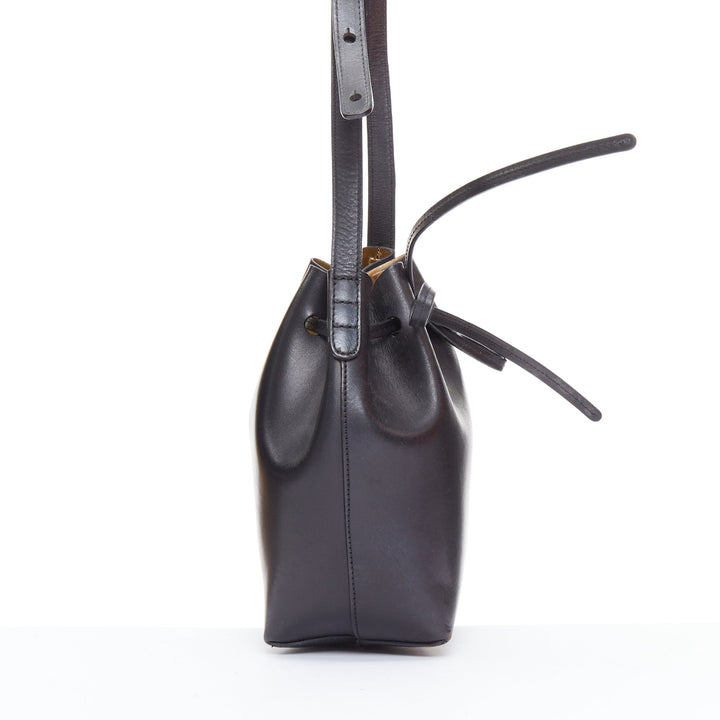 MANSUR GAVRIEL 2015 black smooth leather gold studs mini bucket bag