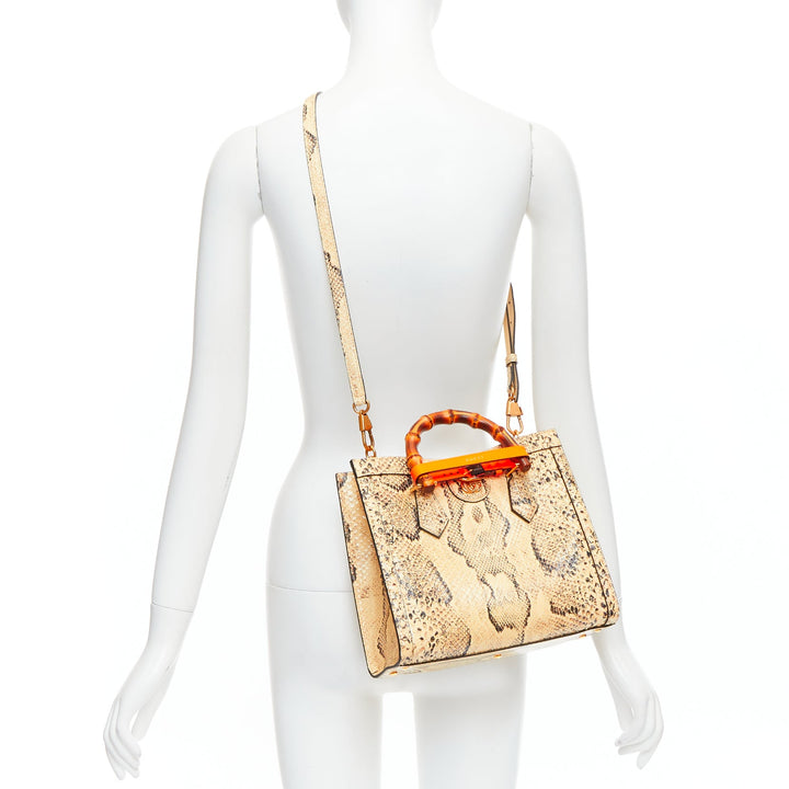 GUCCI Diana NM Small bamboo handle scaled leather crossbody bag