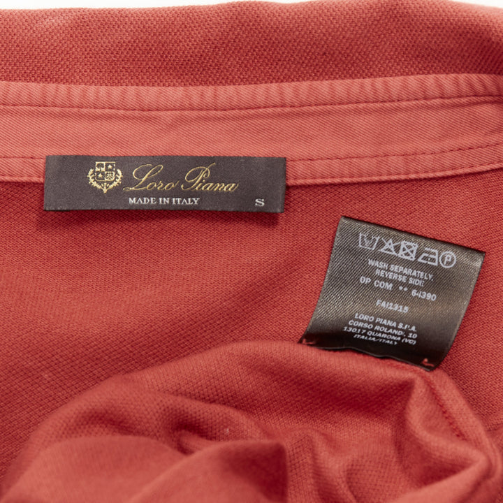LORO PIANA 100% cotton brick red 3 buttons collared polo shirt S