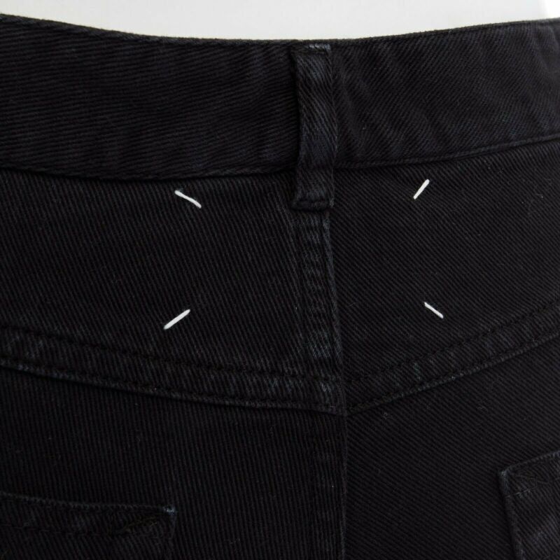runway MARTIN MARGIELA 2008 black shredded ripped cut off jeans IT40 27"