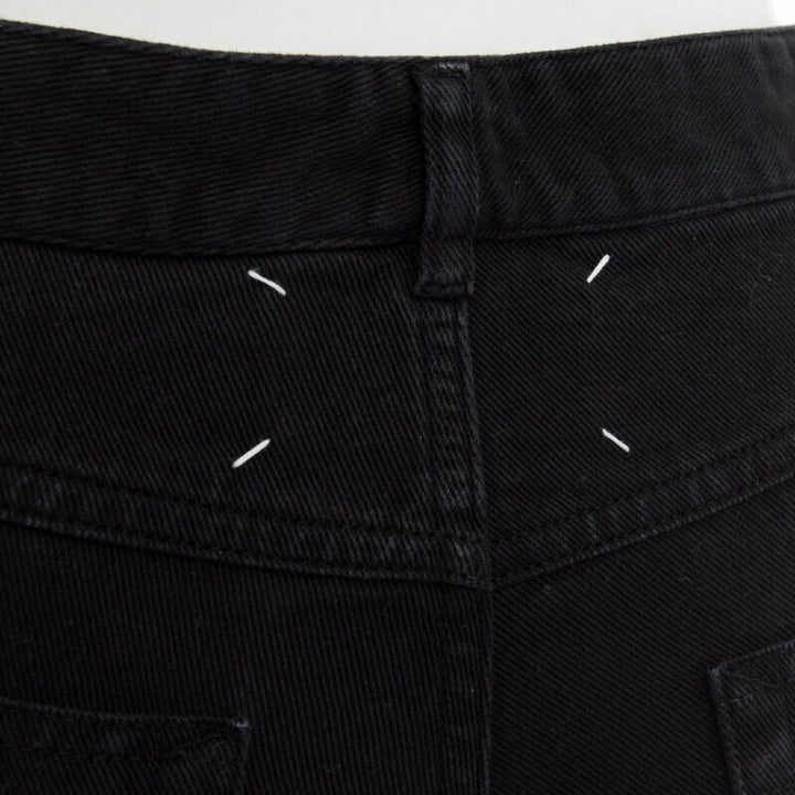 runway MARTIN MARGIELA 2008 black shredded ripped cut off jeans IT40 27"
