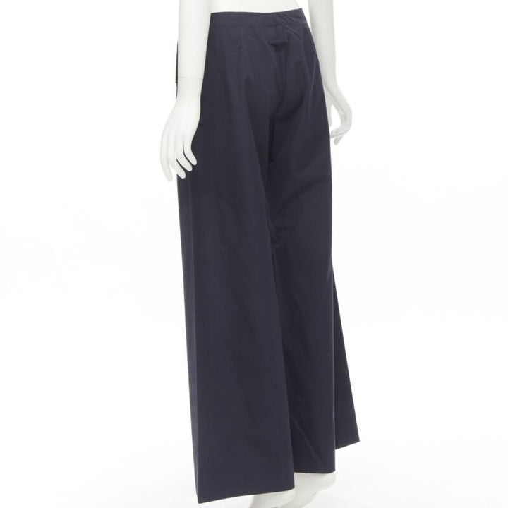 JEAN PAUL GAULTIER Vintage navy silver button wide leg nautical pants IT42 M