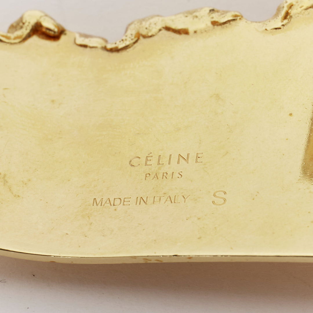 rare OLD CELINE Phoebe Philo Runway Devoured gold tear statement bangle cuff S