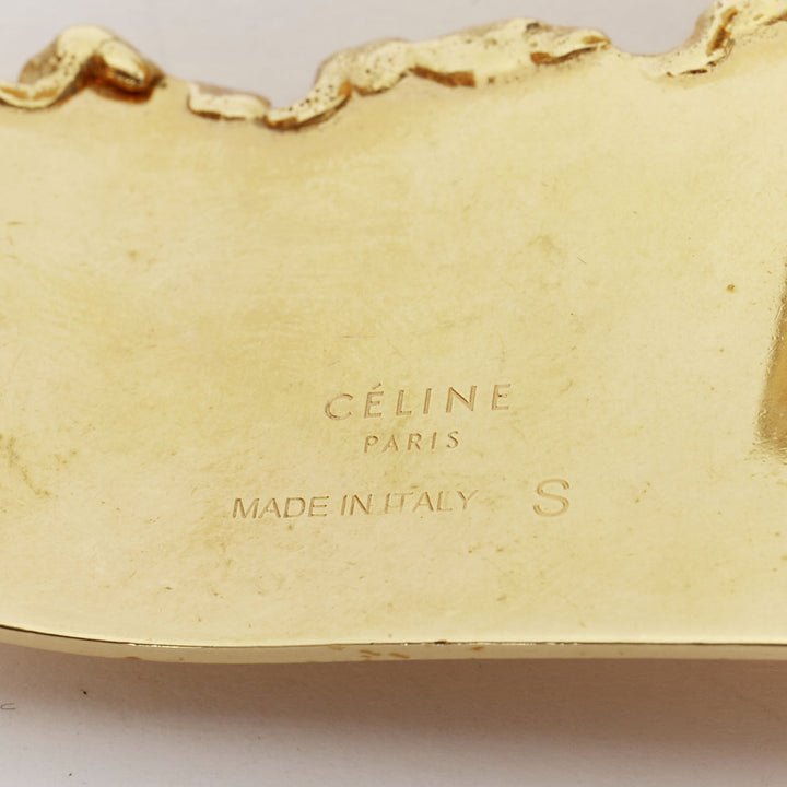 rare OLD CELINE Phoebe Philo Runway Devoured gold tear statement bangle cuff S