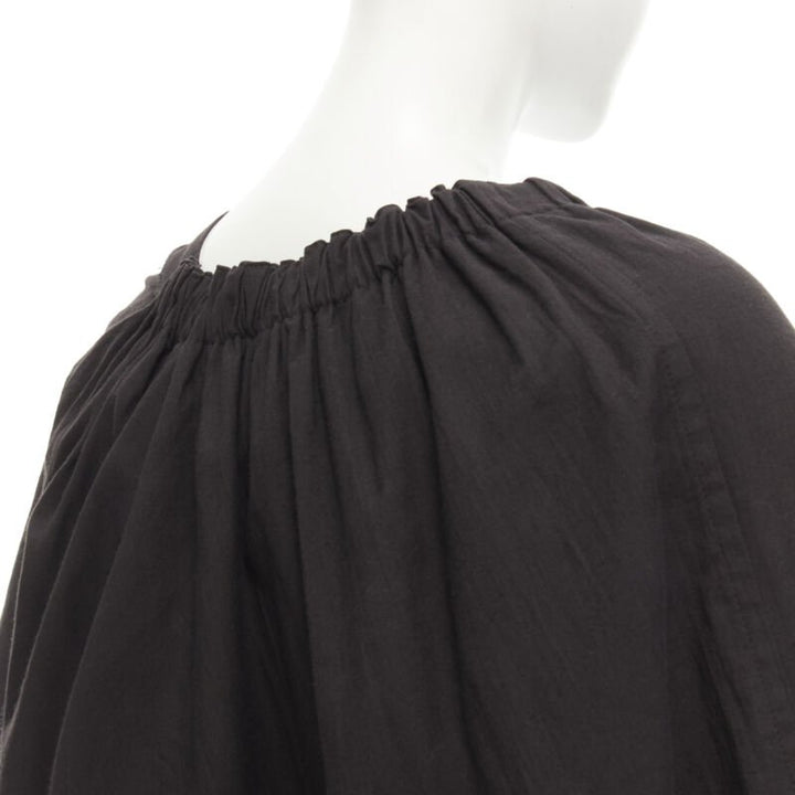 COMME DES GARCONS 1980's Vintage black washed asymmetric draped cocoon dress