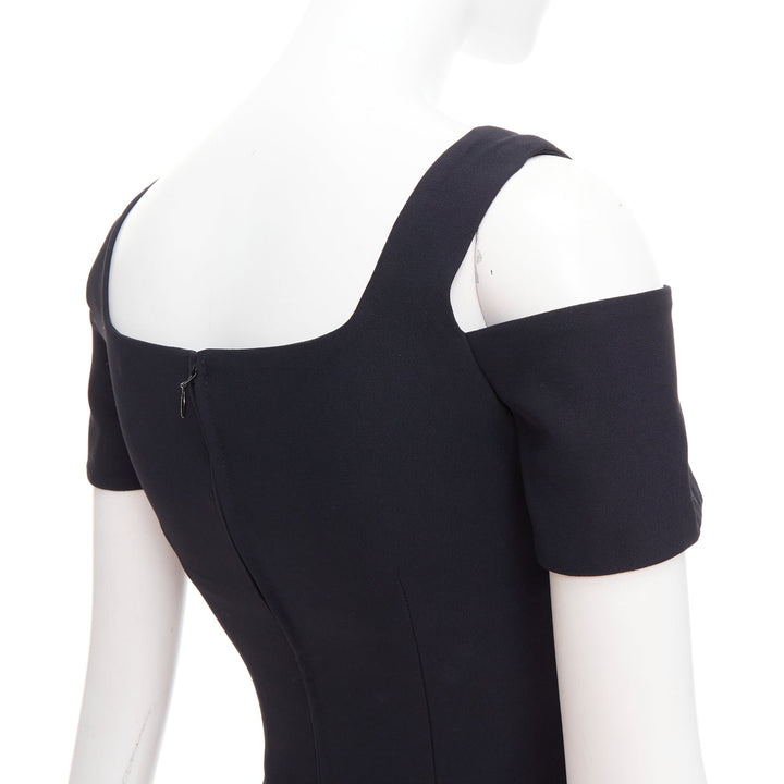 ALEXANDER MCQUEEN 2013 black cut out bust cold shoulder top IT38 XS