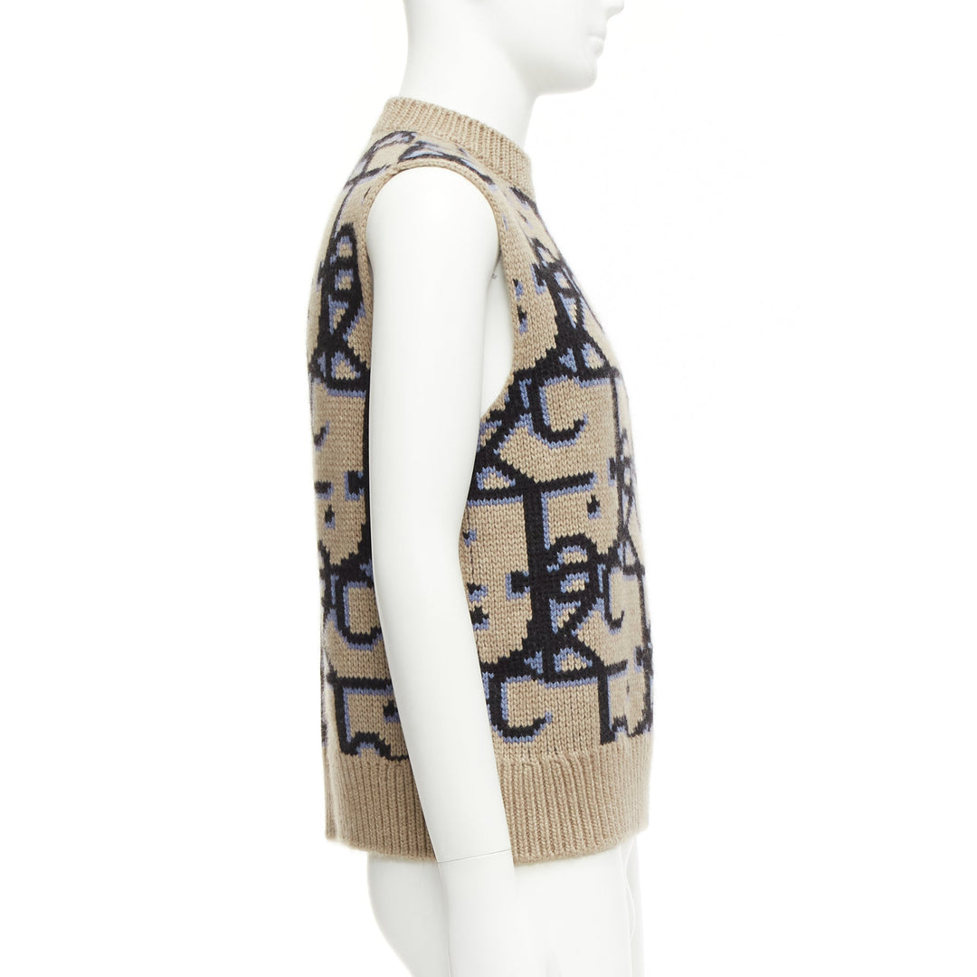 DIOR 2022 Travis Scott Cactus Jack 100% cashmere monogram sweater vest XXS