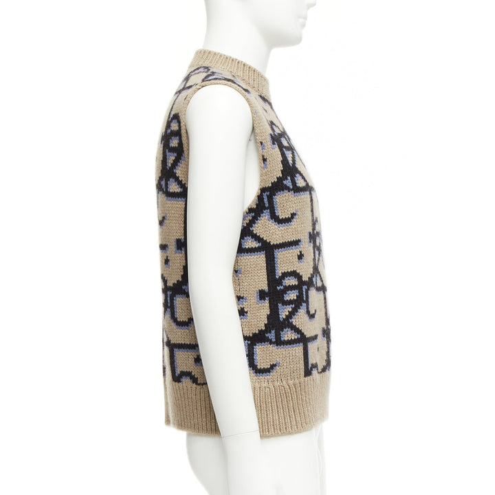 DIOR 2022 Travis Scott Cactus Jack 100% cashmere monogram sweater vest XXS