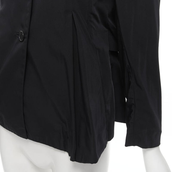 MARNI black polyester box dart layered back flared short trench coat IT38 XS