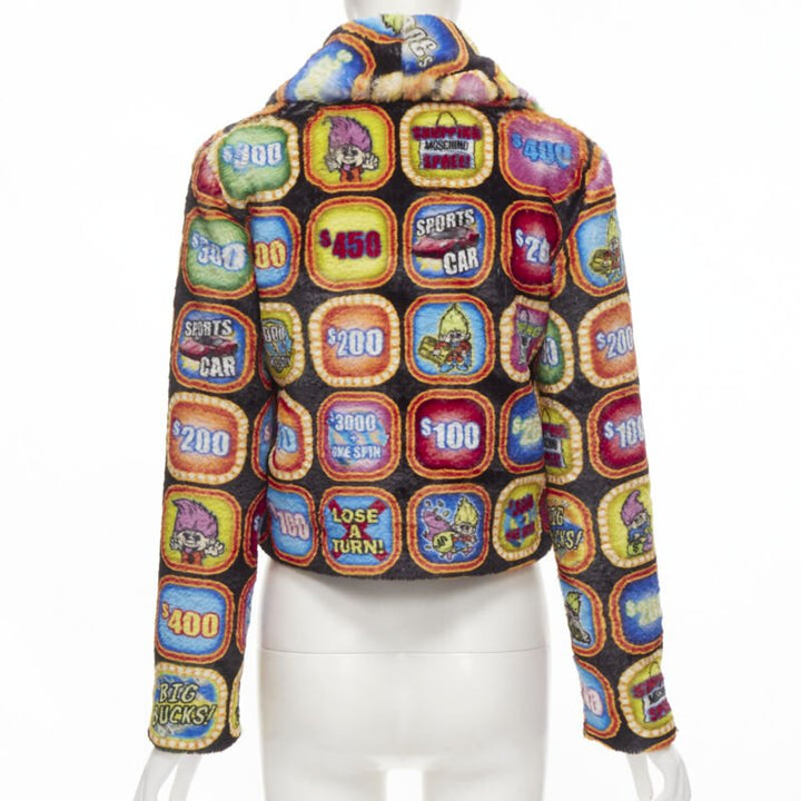 MOSCHINO Couture! TROLLS 2019 Runway Game Show faux fur jacket IT38 S