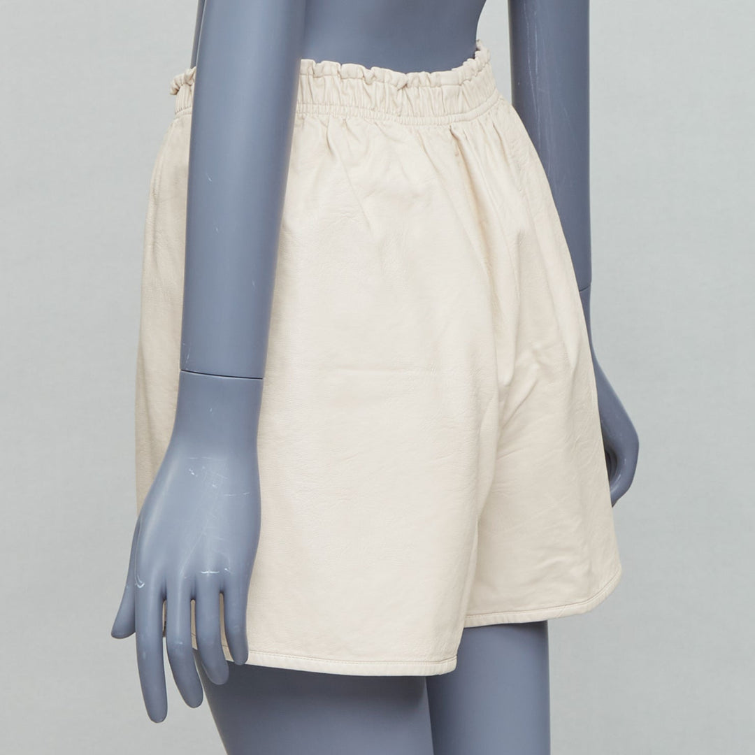 STELLA MCCARTNEY Skin Free Skin beige faux leather pocketed shorts  IT38 XS