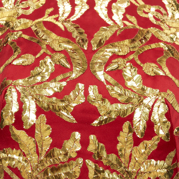 ALEXANDER MCQUEEN 2010 Runway Angels Demons red gold sequin pleat dress IT40 S