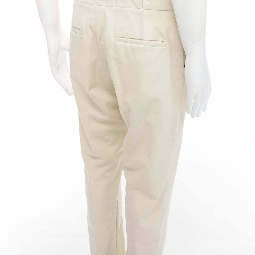LA PERLA light beige virgin wool blend straight leg minimal classic pants M