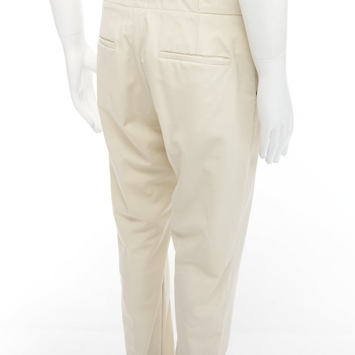 LA PERLA light beige virgin wool blend straight leg minimal classic pants M