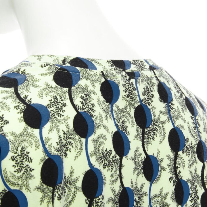 MARNI green paisley blue geometric photo print short sleeve  boxy tshirt IT36 XS
