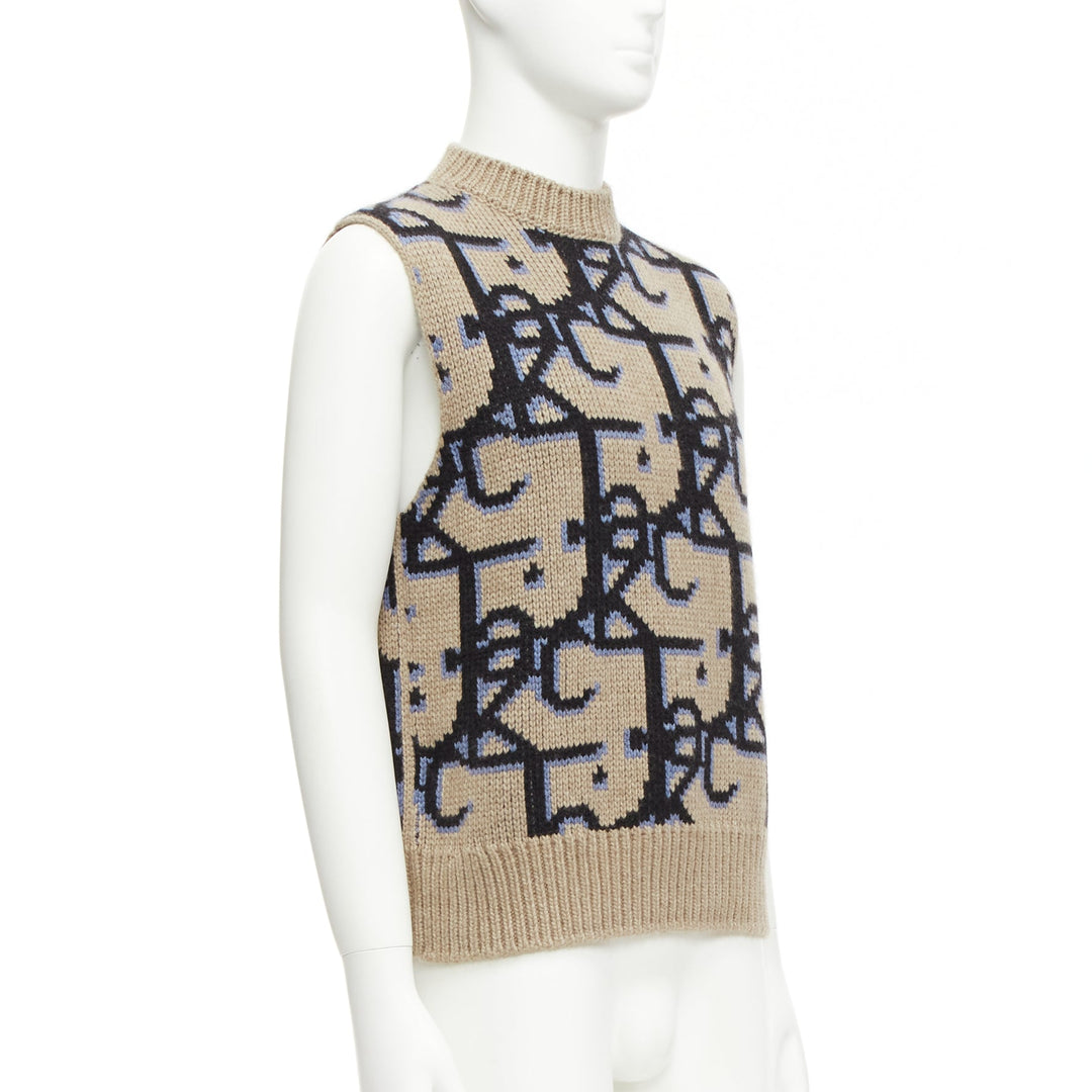 DIOR 2022 Travis Scott Cactus Jack 100% cashmere monogram sweater vest XXS