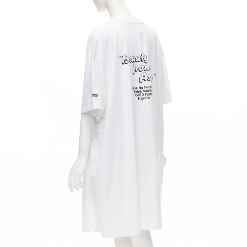 VETEMENTS 2018 Demna white We Love Our Hometown split front sweater XS