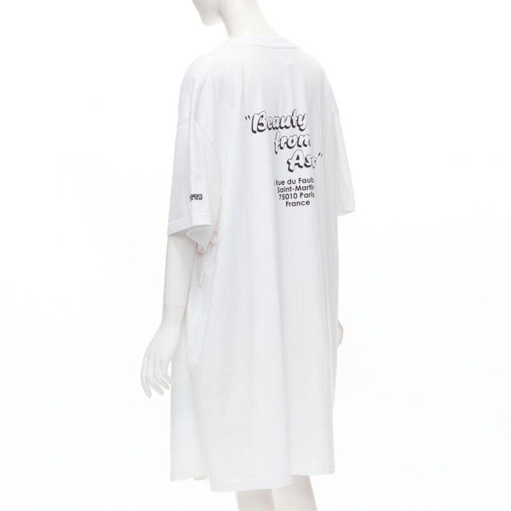 VETEMENTS 2018 Demna white We Love Our Hometown split front sweater XS