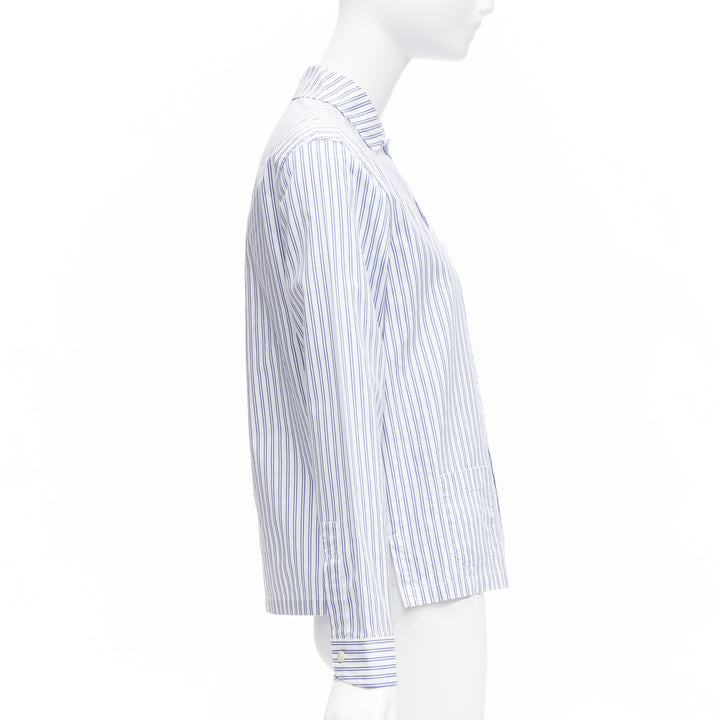 GUCCI 2017 rabbit print blue white striped cotton pyjama dress shirt IT44 L
