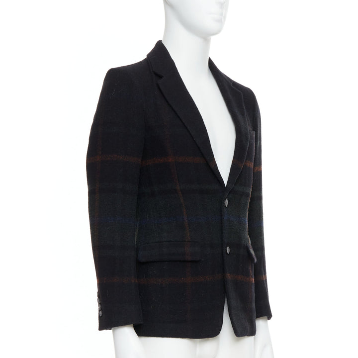 TOMORROWLAND black red green tartan degrade wool blazer jacket IT46 S