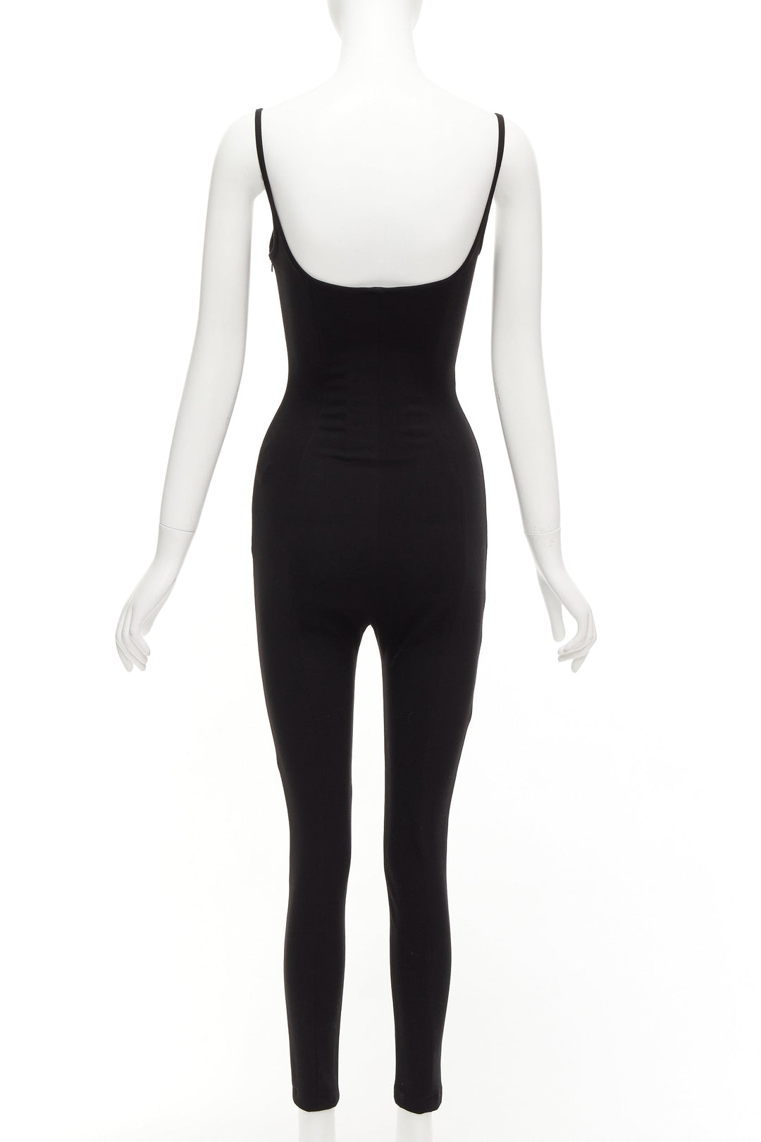 PARIS GEORGIA black sweetheart underwire neckline skinny jumpsuit US0 XS
