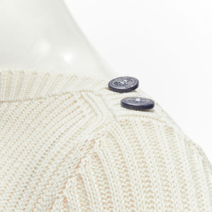 CHRISTIAN DIOR 2022 Mariniere blue nautical sailor stripe logo ribbed top FR34