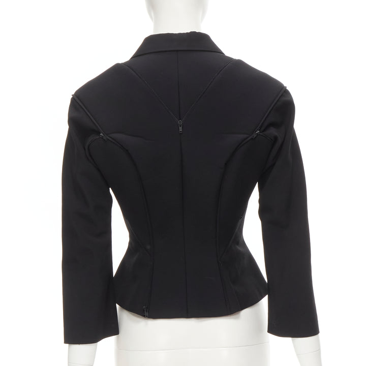 rare JUNYA WATANABE 1999 Runway black neoprene transformable blazer jacket S