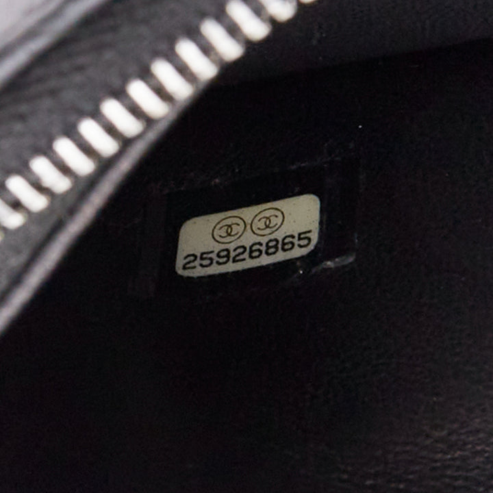 CHANEL Mini Gabrielle black scaled leather patent trim double CC crossbody bag