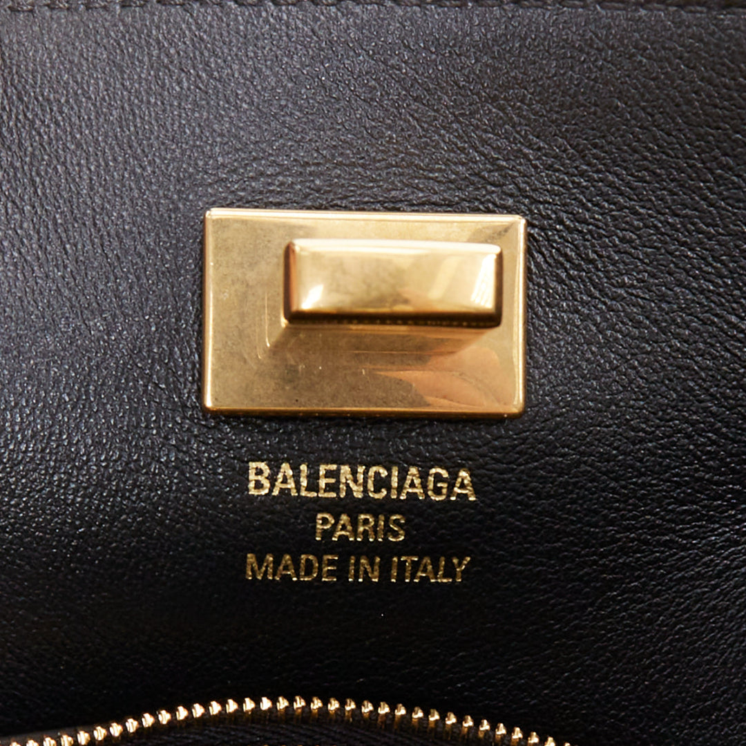BALENCIAGA Demna Bel Air Small black leather gold hardware multi pocket bag