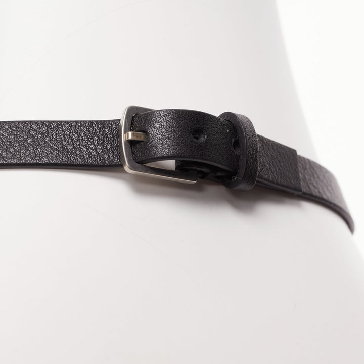 CHRISTIAN DIOR blue marble logo star charm black leather short choker