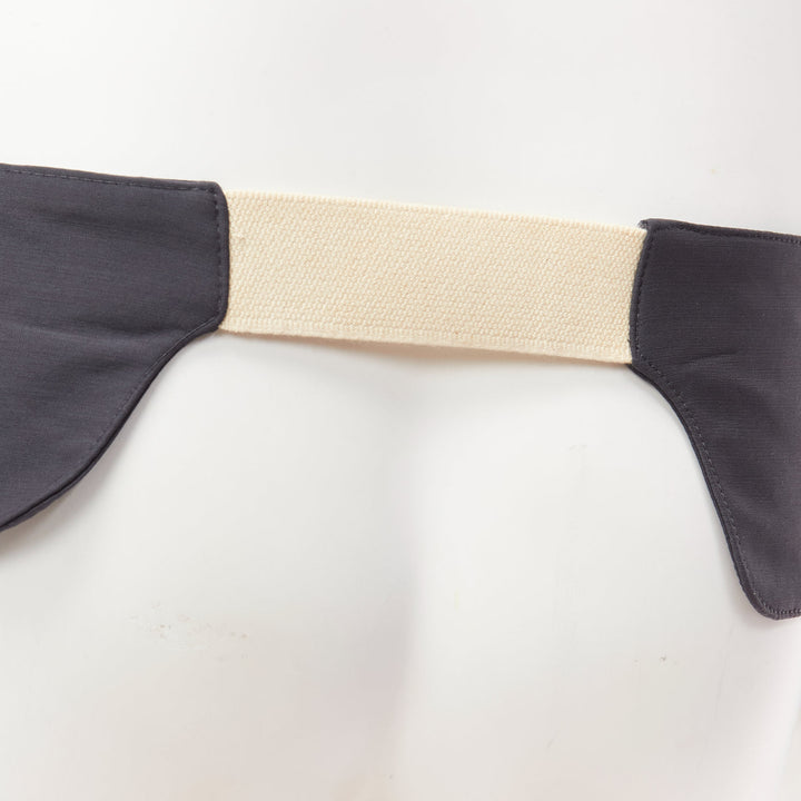 rare RAF SIMONS 10 Corso Como grey cream fabric double panel canvas utility belt